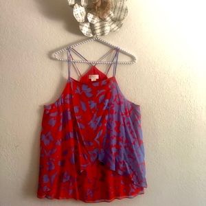 ✨Anthropologie Tulip layered two tone floral top